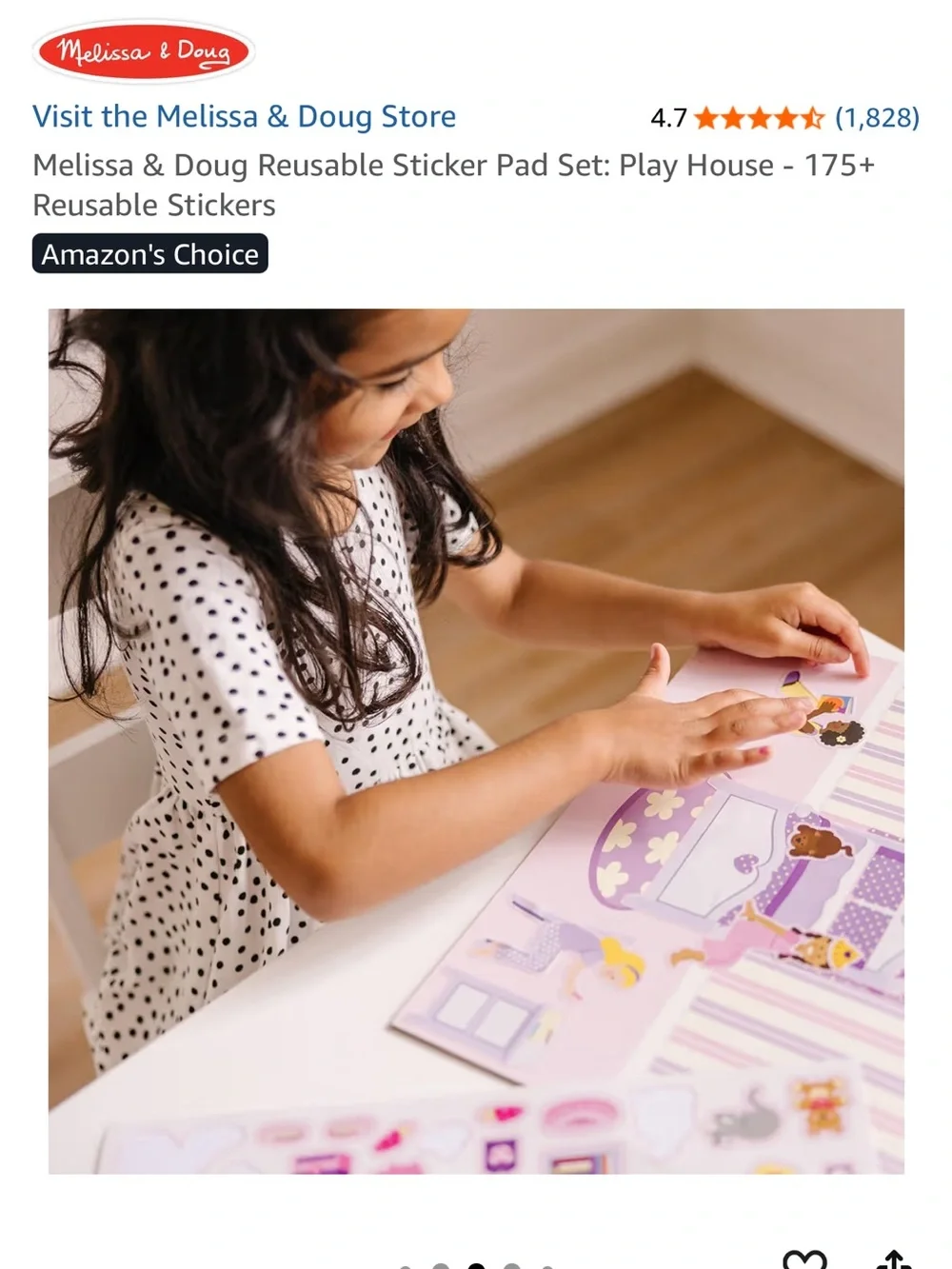 Melissa & Doug Reusable Sticker Pad - Purple, Yellow